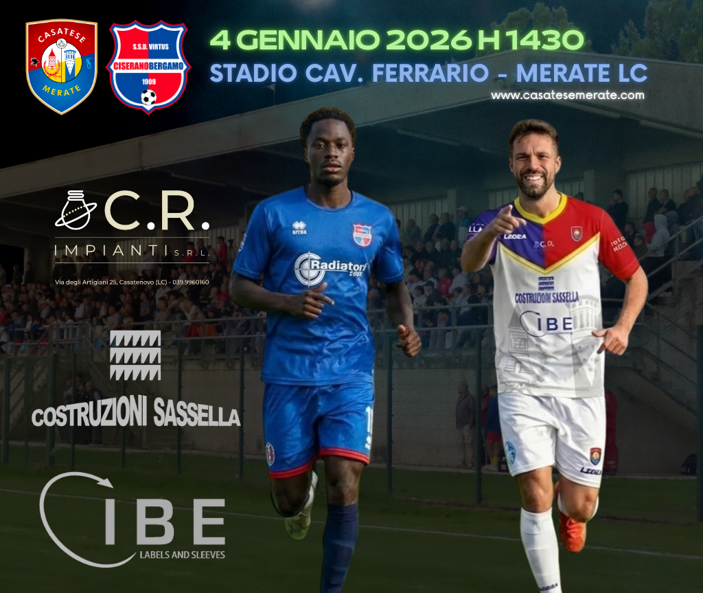 Al “Ferrario” arriva la Virtus CiseranoBergamo